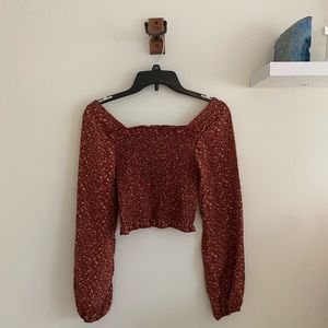 Red Floral Blouse